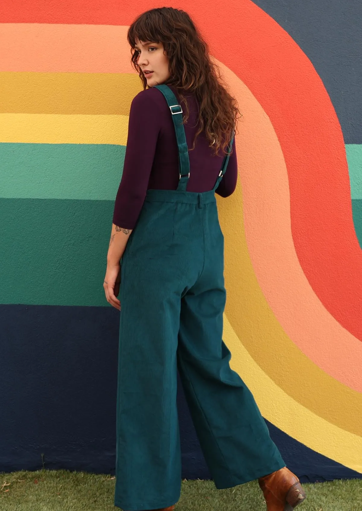 Corduroy Overalls Deep Teal