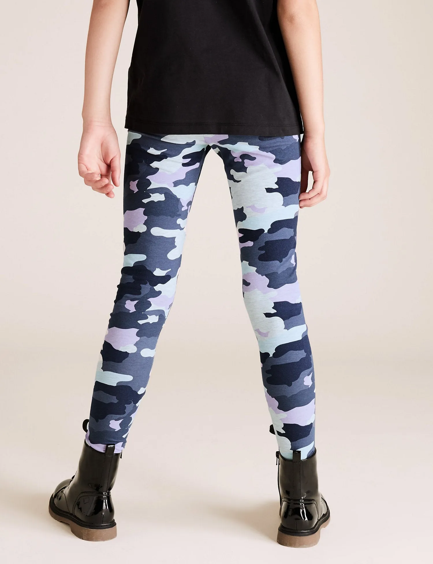 Cotton Rich Camouflage Print Leggings