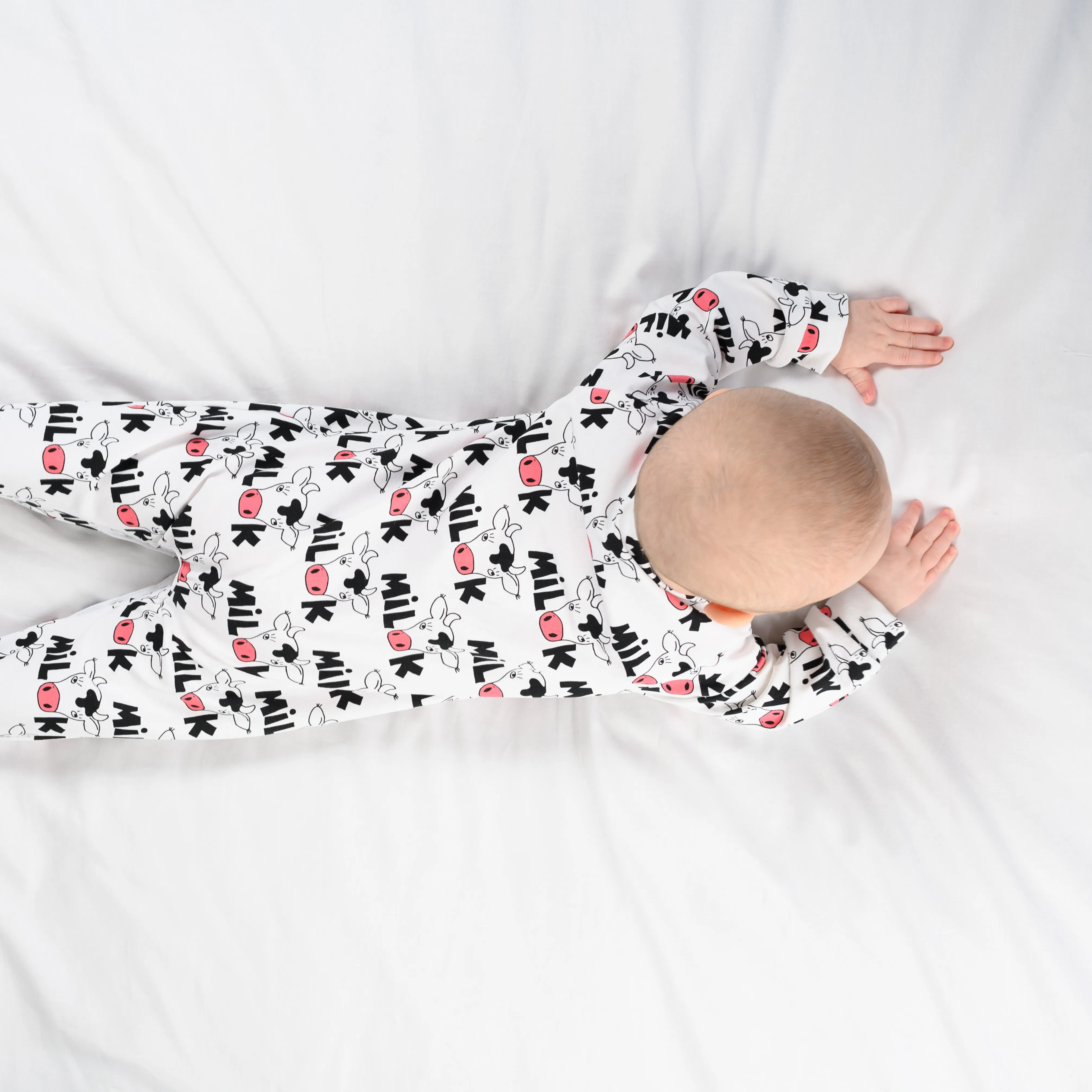 Cows milk print cotton sleepsuit