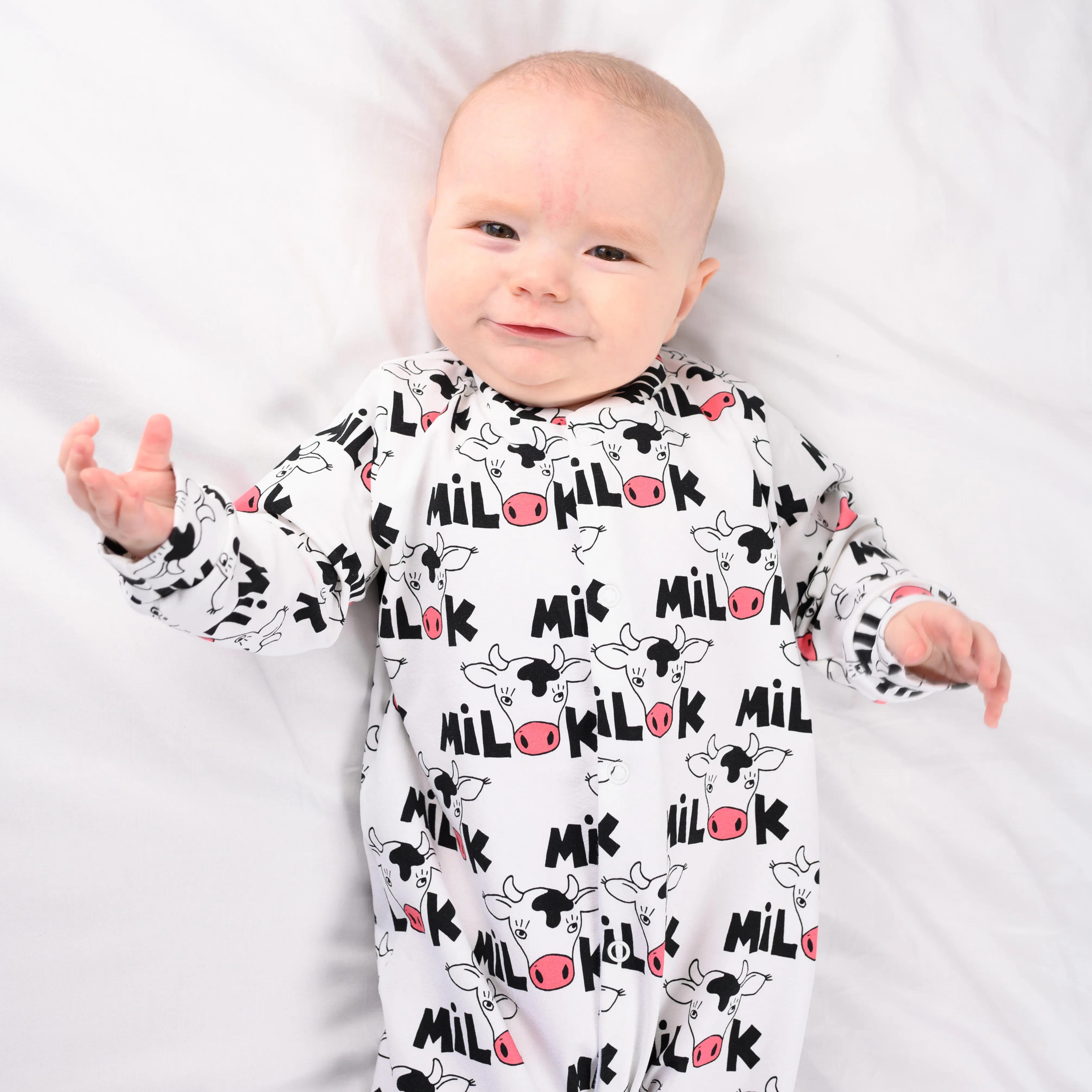 Cows milk print cotton sleepsuit