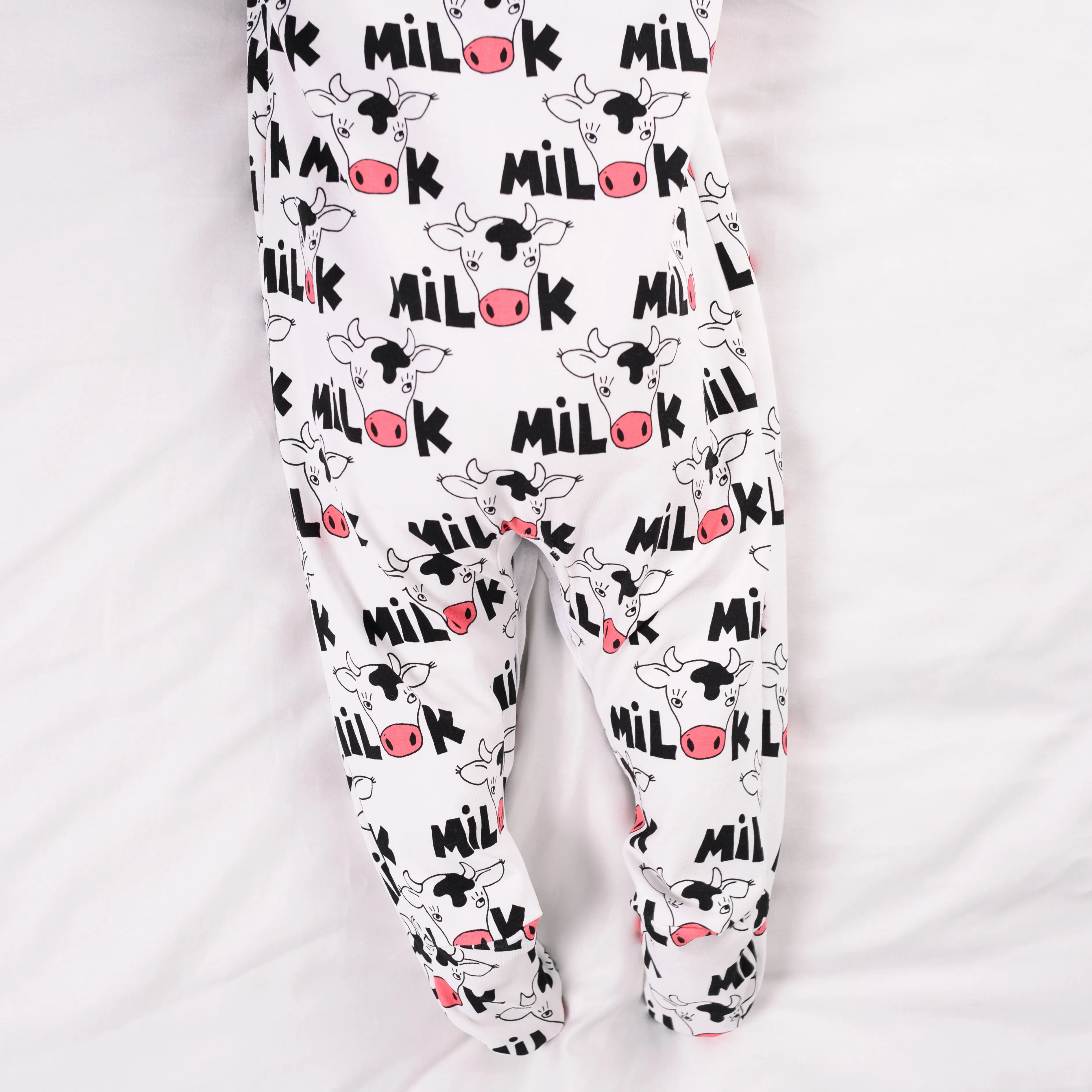 Cows milk print cotton sleepsuit