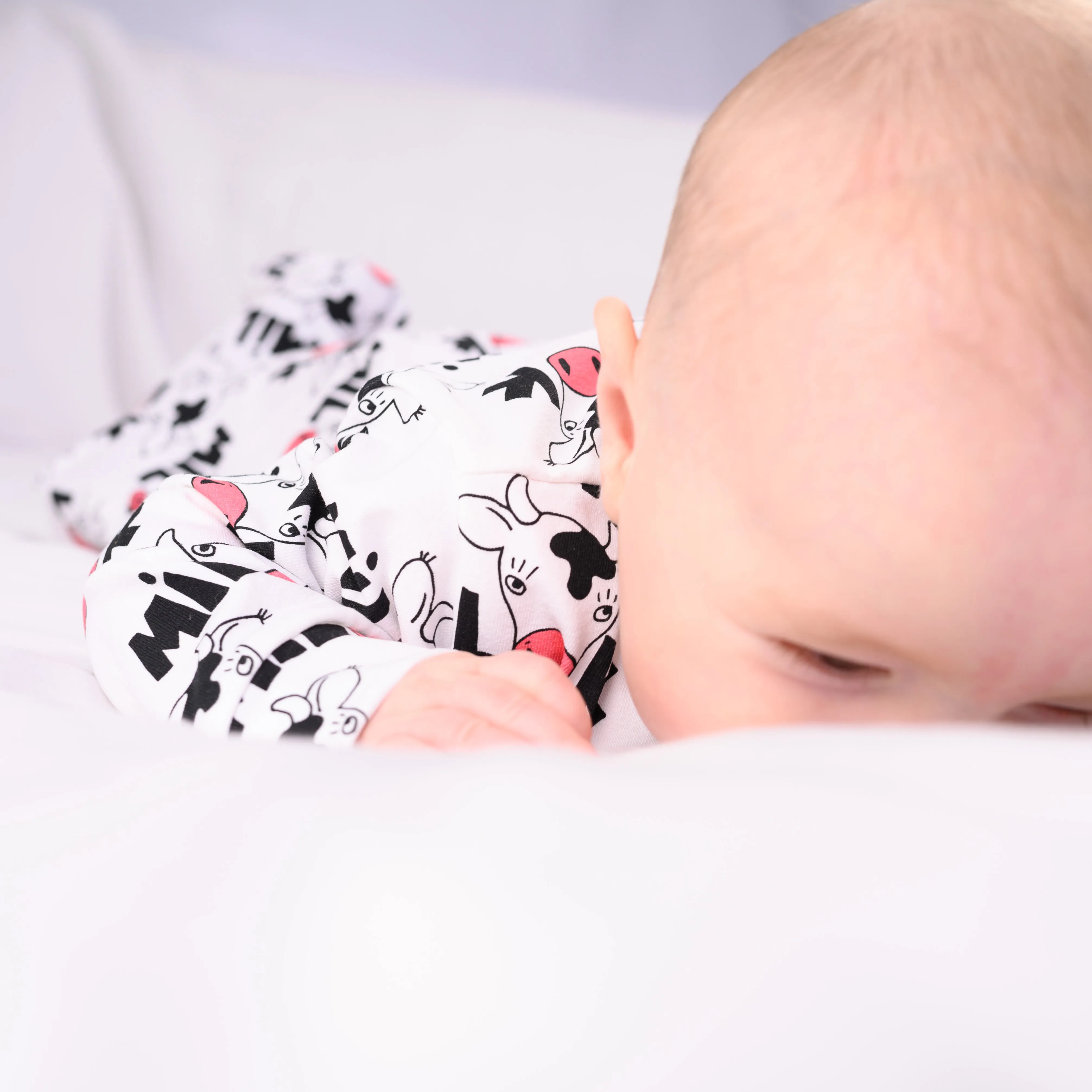 Cows milk print cotton sleepsuit