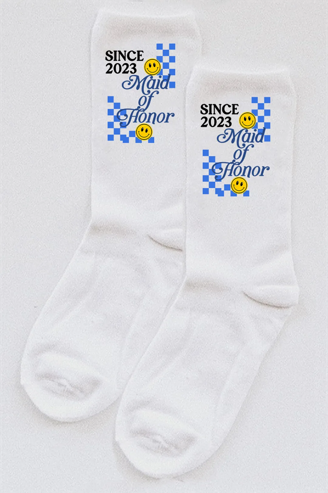 Custom Blue Checkered socks