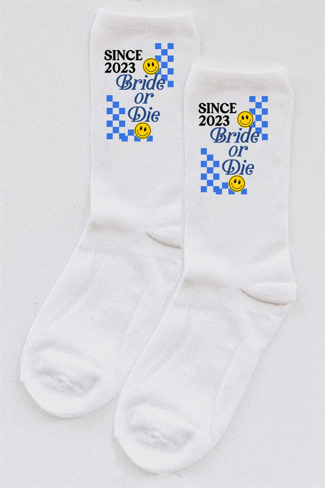 Custom Blue Checkered socks