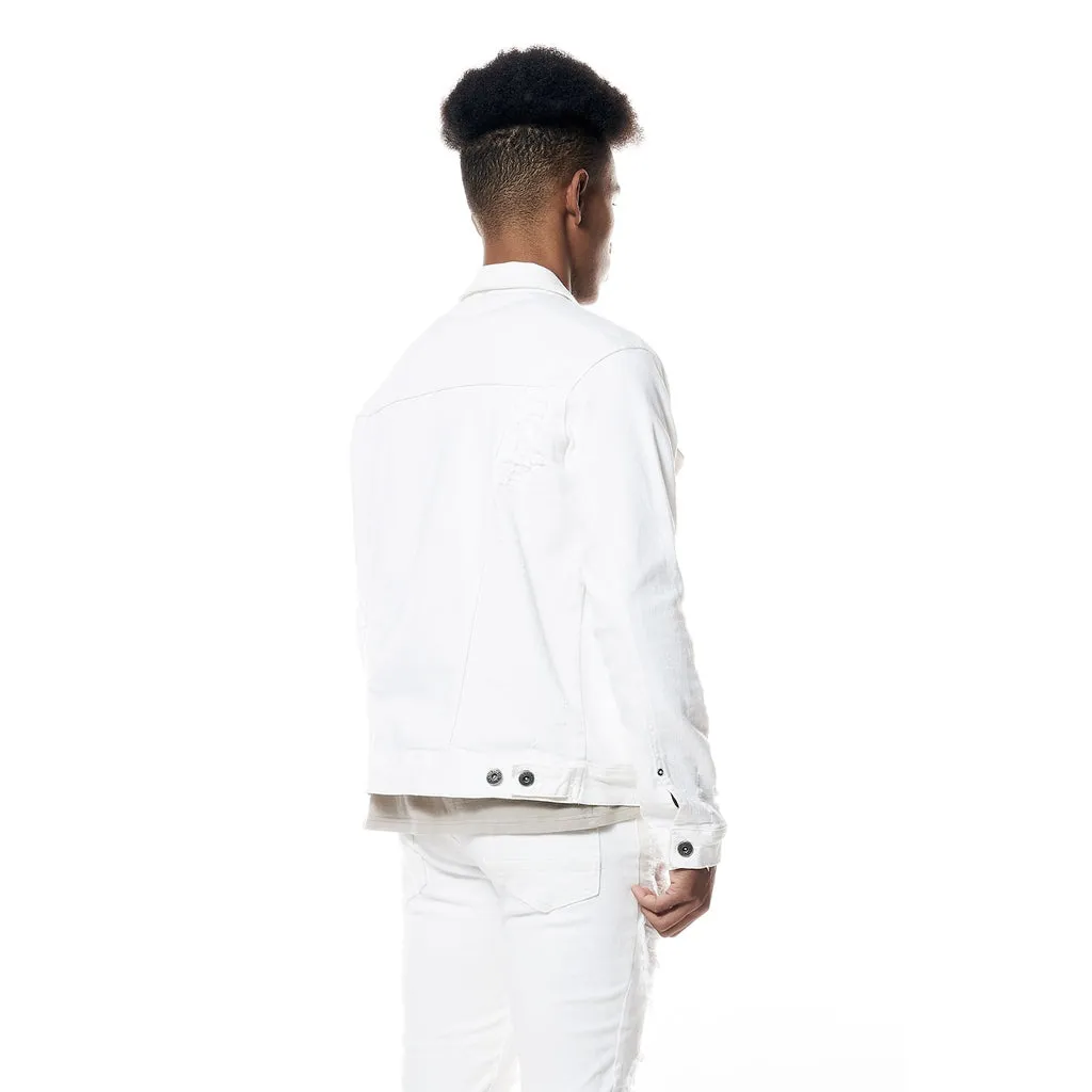 Distressed Rip & Repair Jean Jacket - White