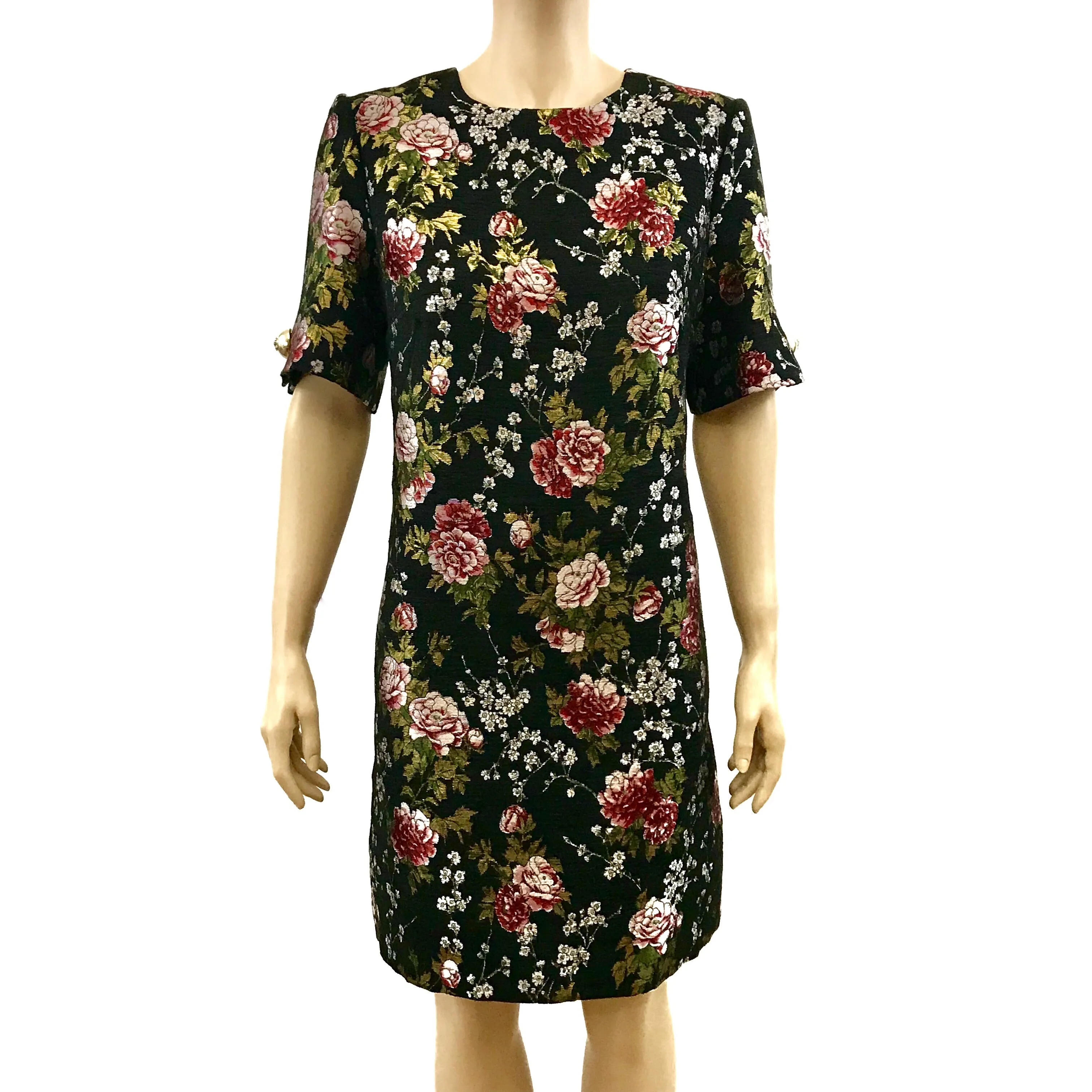 Dolce & Gabbana Baroque Rose Jacquard Dress Size 10 | 44