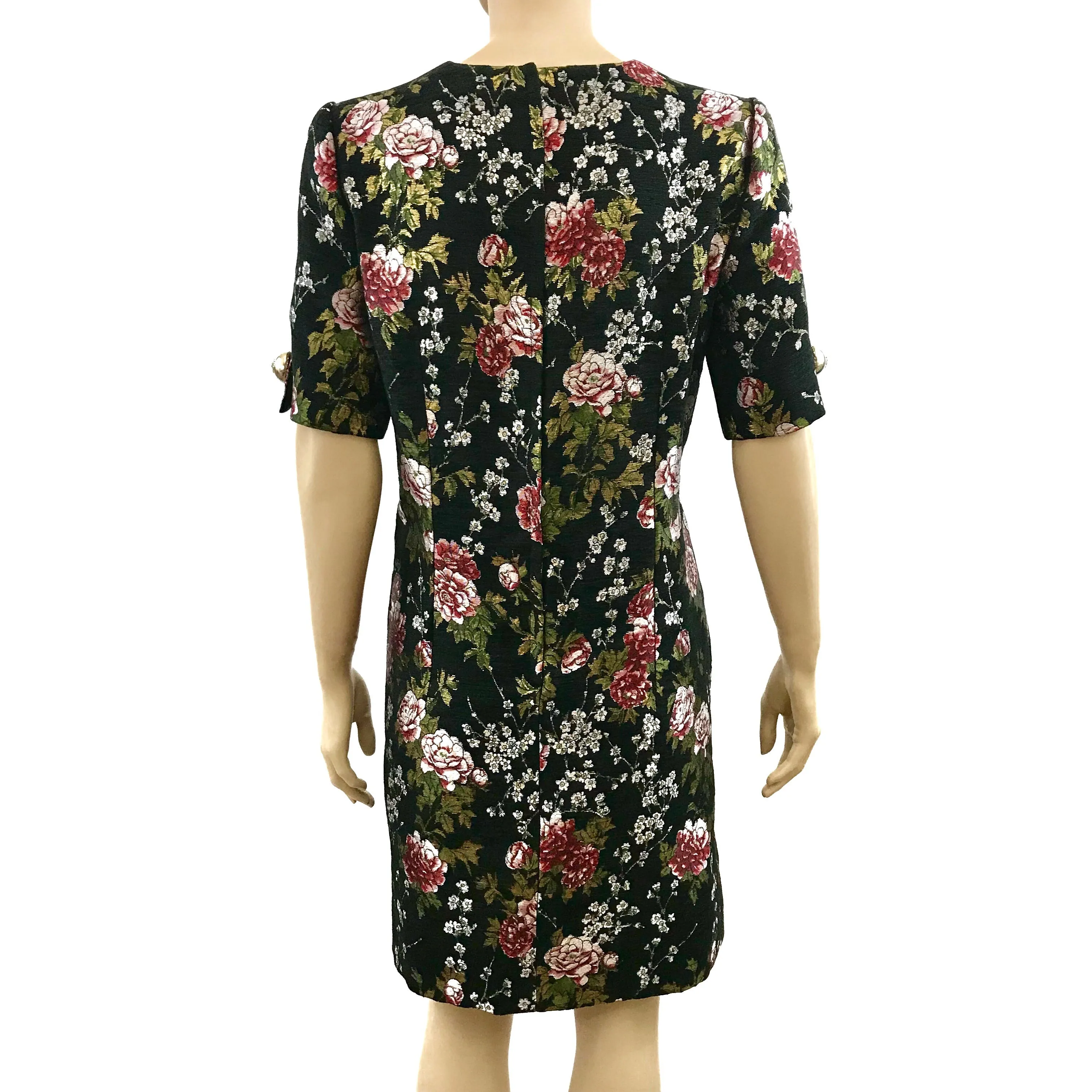 Dolce & Gabbana Baroque Rose Jacquard Dress Size 10 | 44