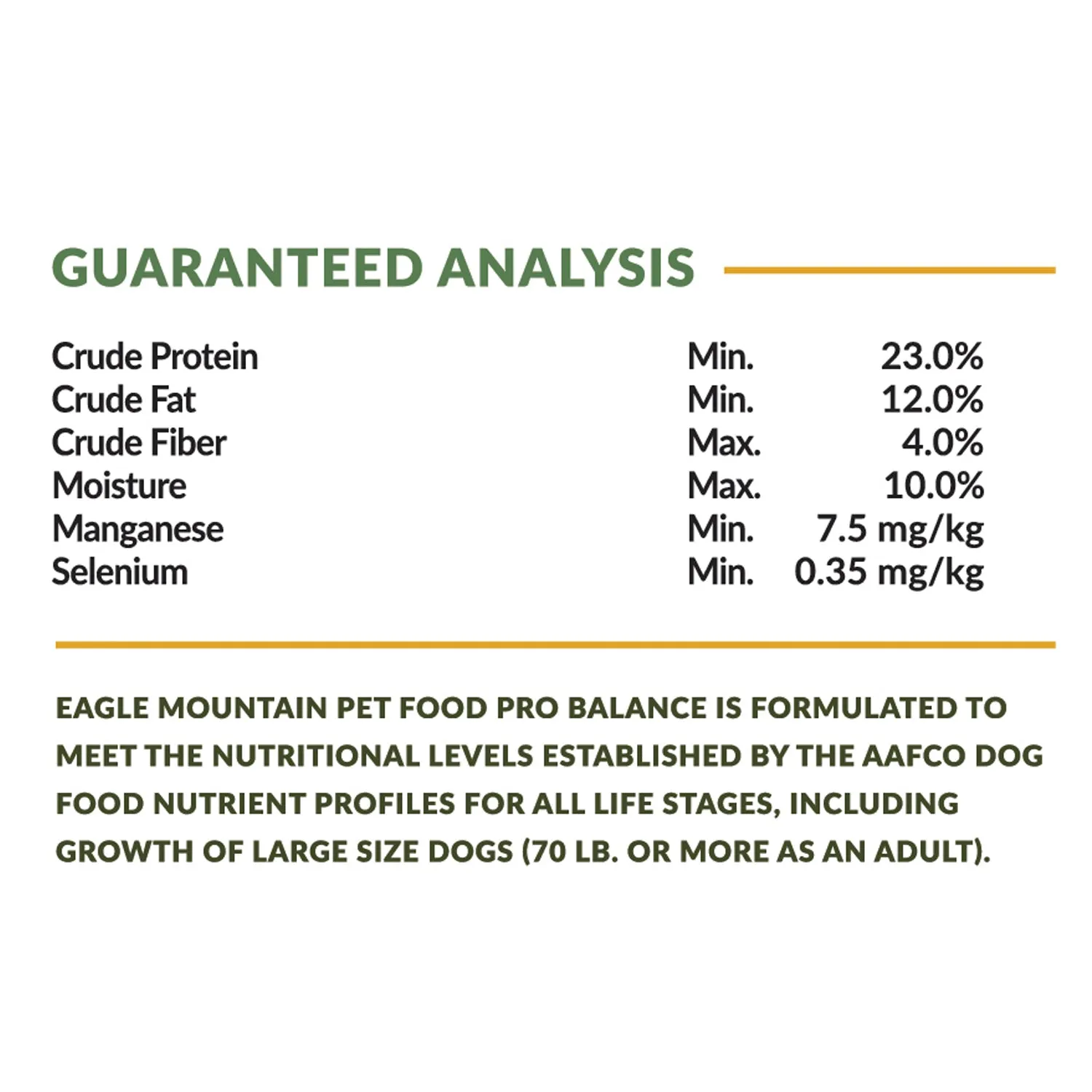 Eagle Mountain Pro Balance Dry Dog Food