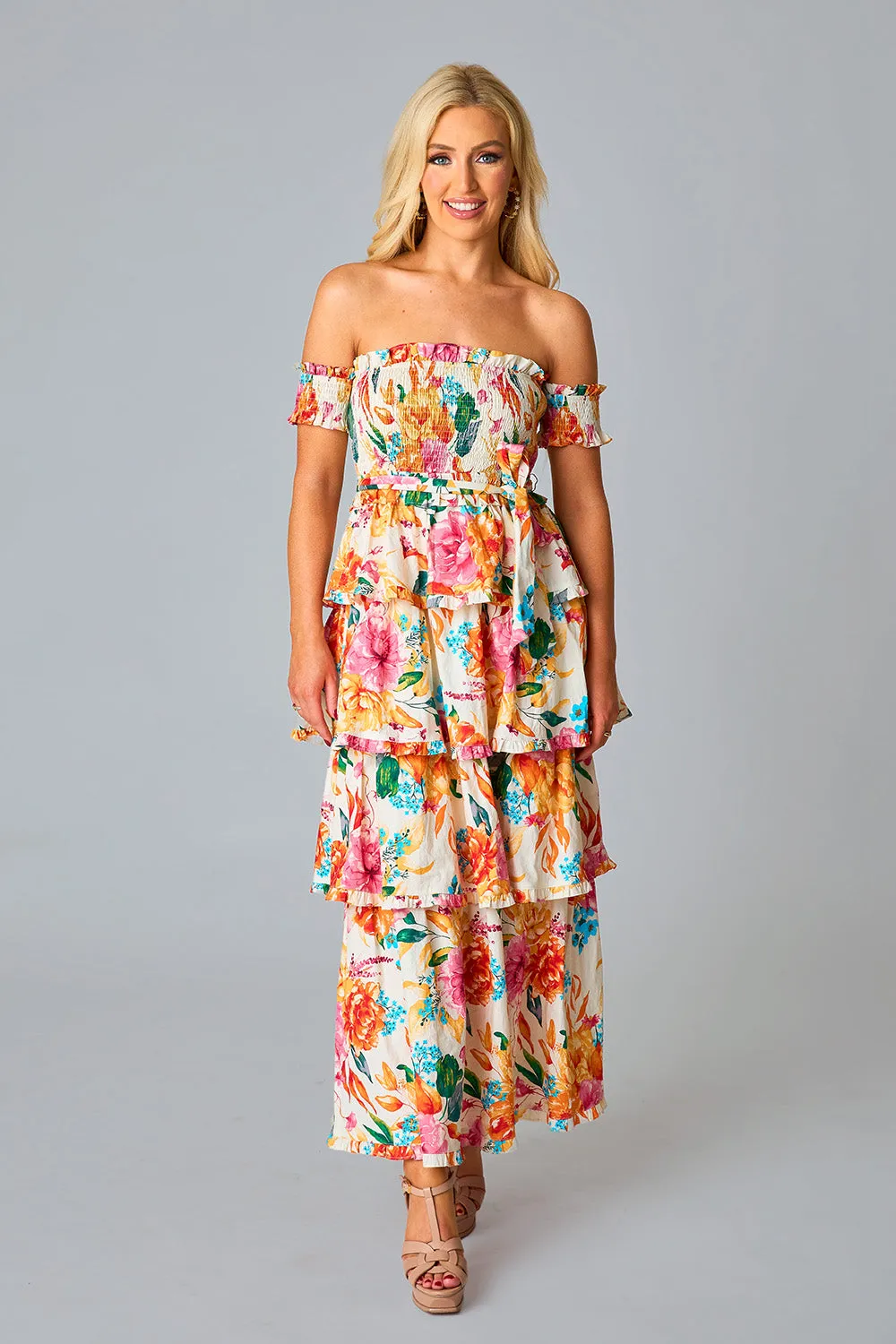 Elena Tiered Maxi Dress - Gladiola