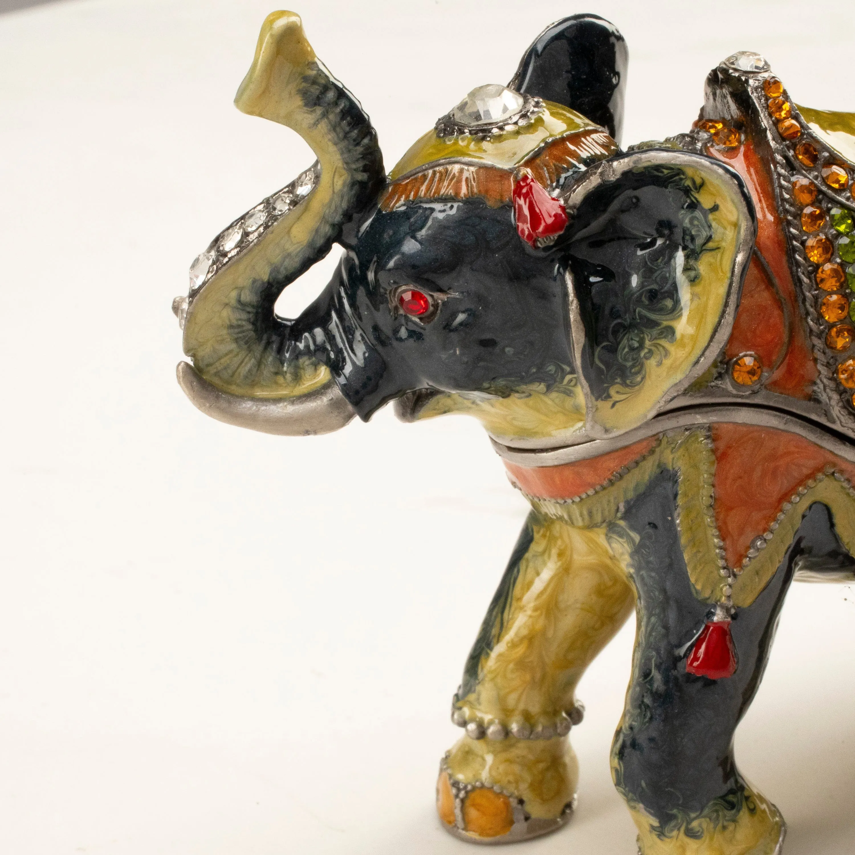 Elephant Figurine Keepsake Box made with Crystals