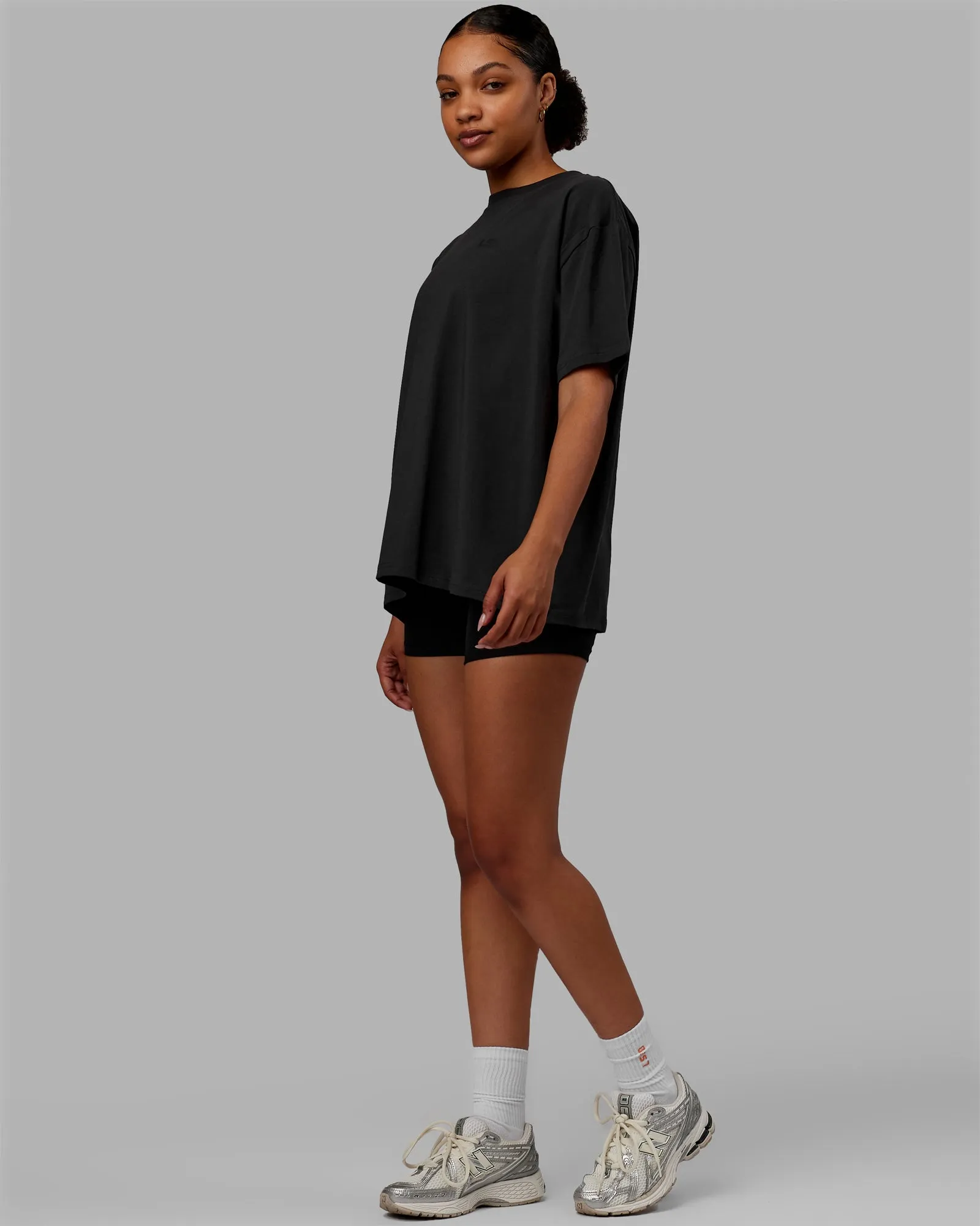 E.T.J FLXCotton Oversized Tee - Phantom-Black