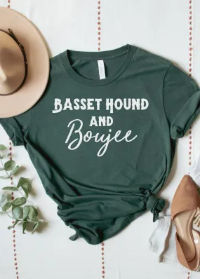 Forest Green Basset Hound & Boujee Short Sleeve Tee