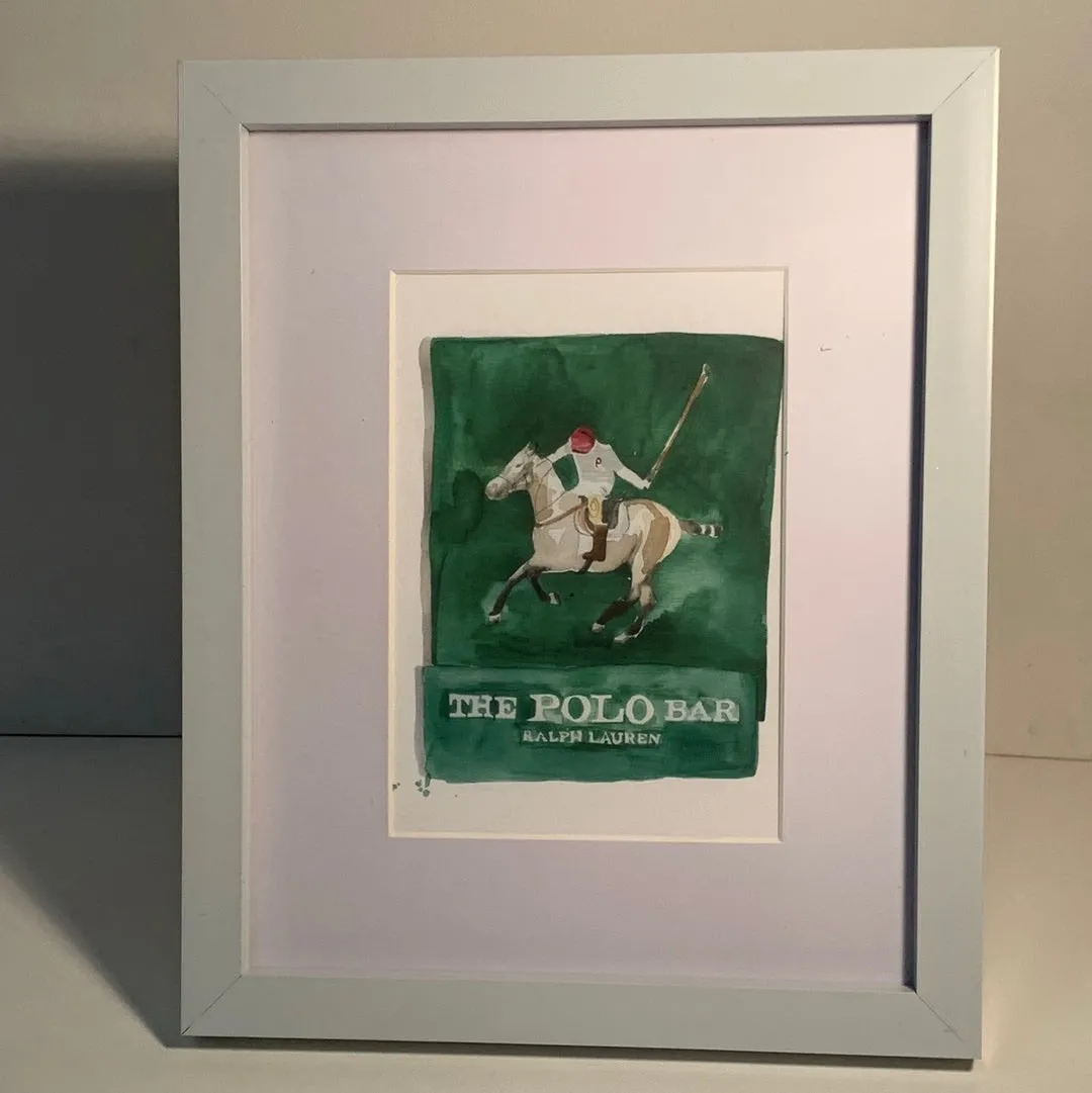 Framed Matchbook Watercolor Prints - ( seven prints)