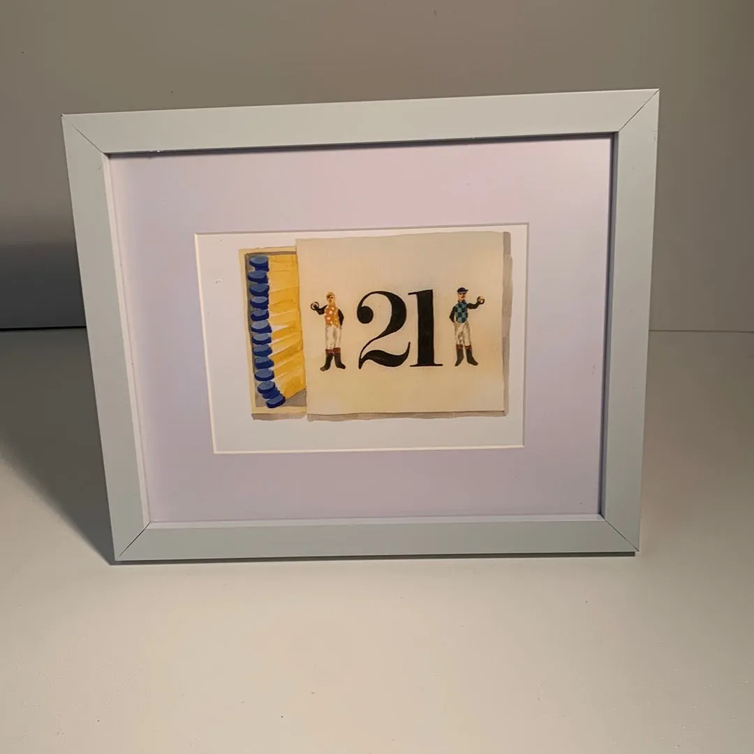 Framed Matchbook Watercolor Prints - ( seven prints)