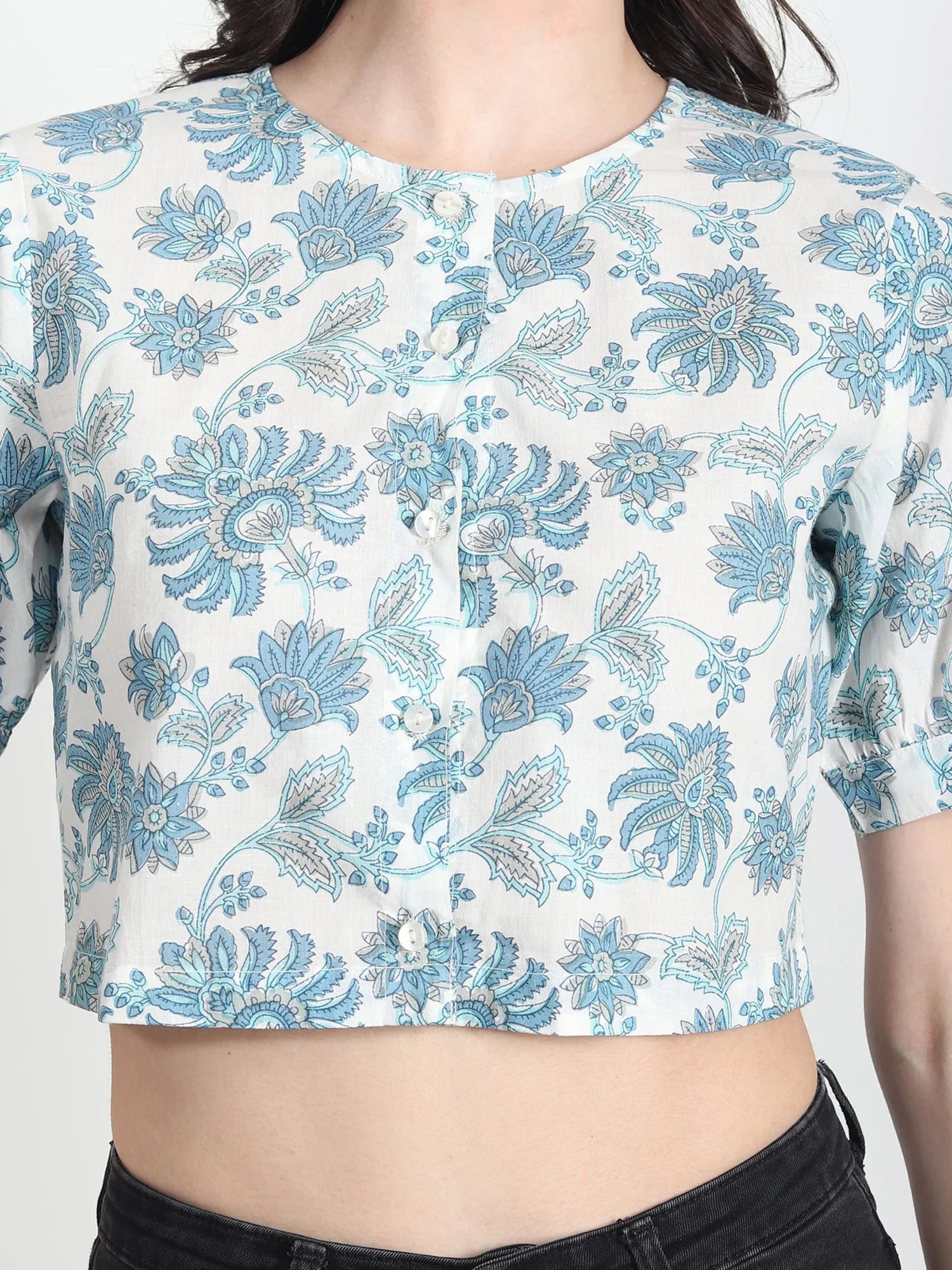 Frea blue floral printed Top