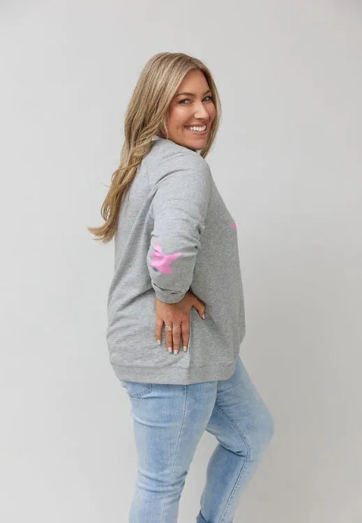 Freedom Sweater-Grey/Pink