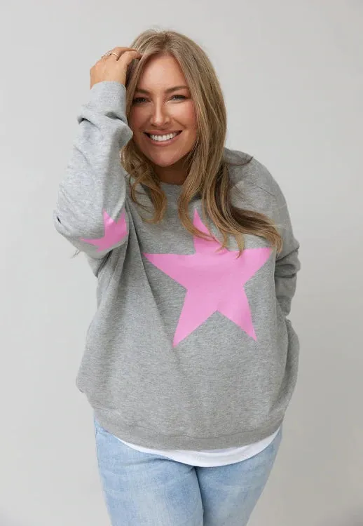 Freedom Sweater-Grey/Pink