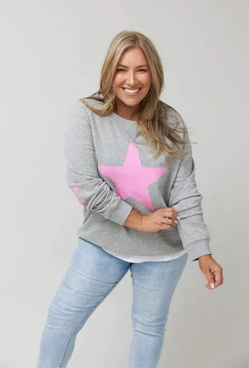 Freedom Sweater-Grey/Pink