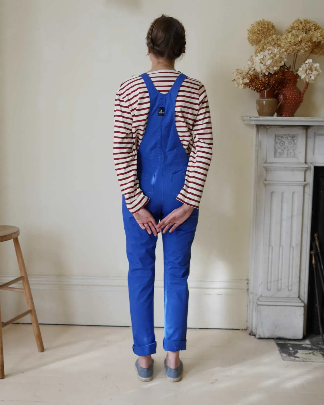 French Blue Cotton Dungarees