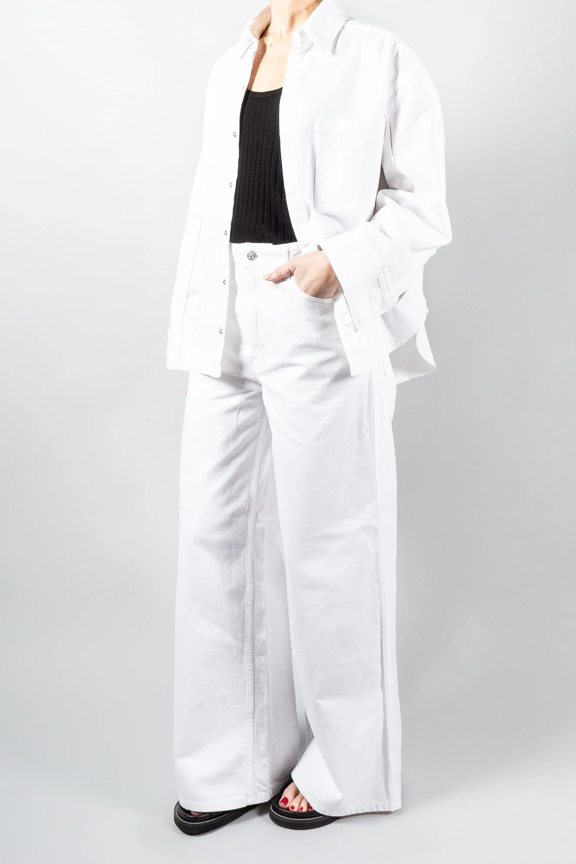 Gauchere White Denim Shirt Jacket