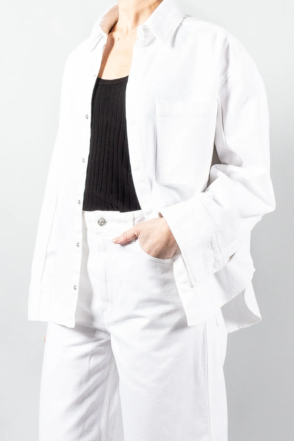 Gauchere White Denim Shirt Jacket