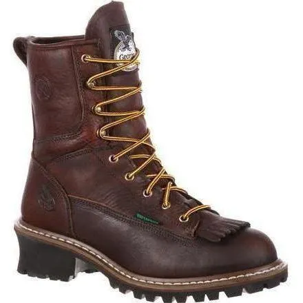 Georgia Men's 8" Steel Toe Waterproof Logger Work Boot - Brown - G7313