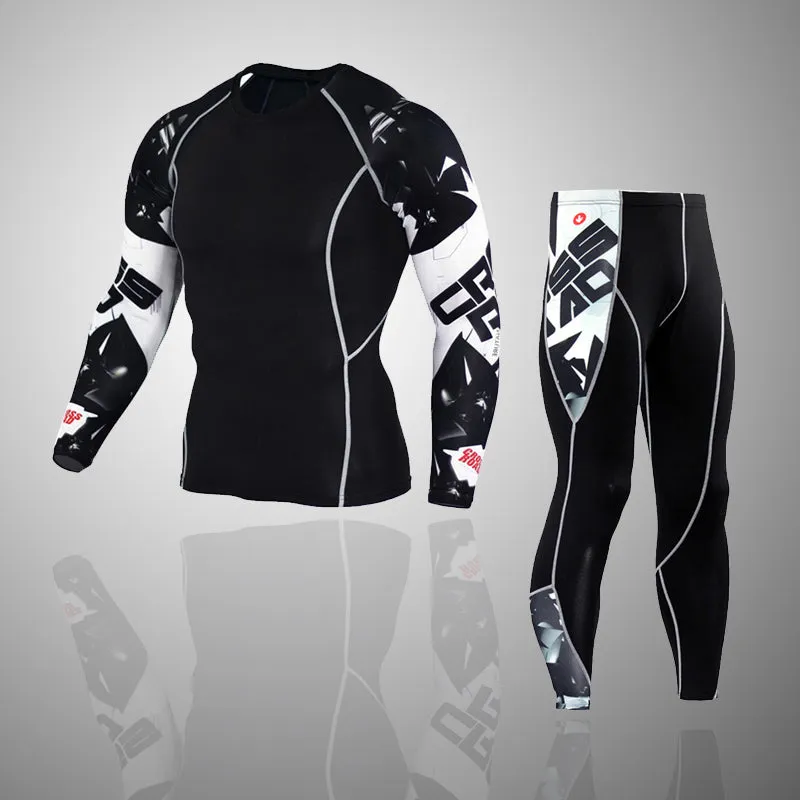 Ghost Long Sleeve No Gi BJJ Compression Rash Guard & Leggings/Spats for Jiu Jitsu, MMA, Grappling and Wrestling Kit