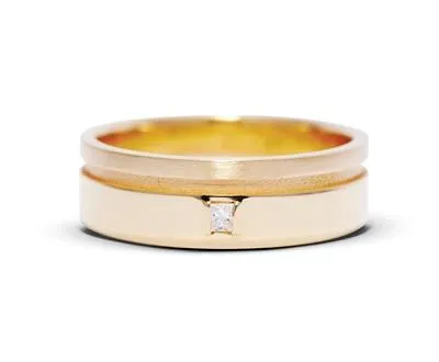 Gold and diamond mens ring