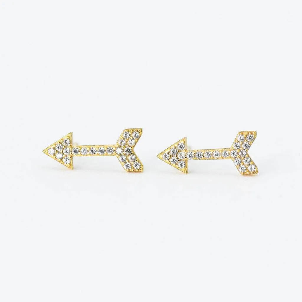 Gold Arrow Stud Earrings