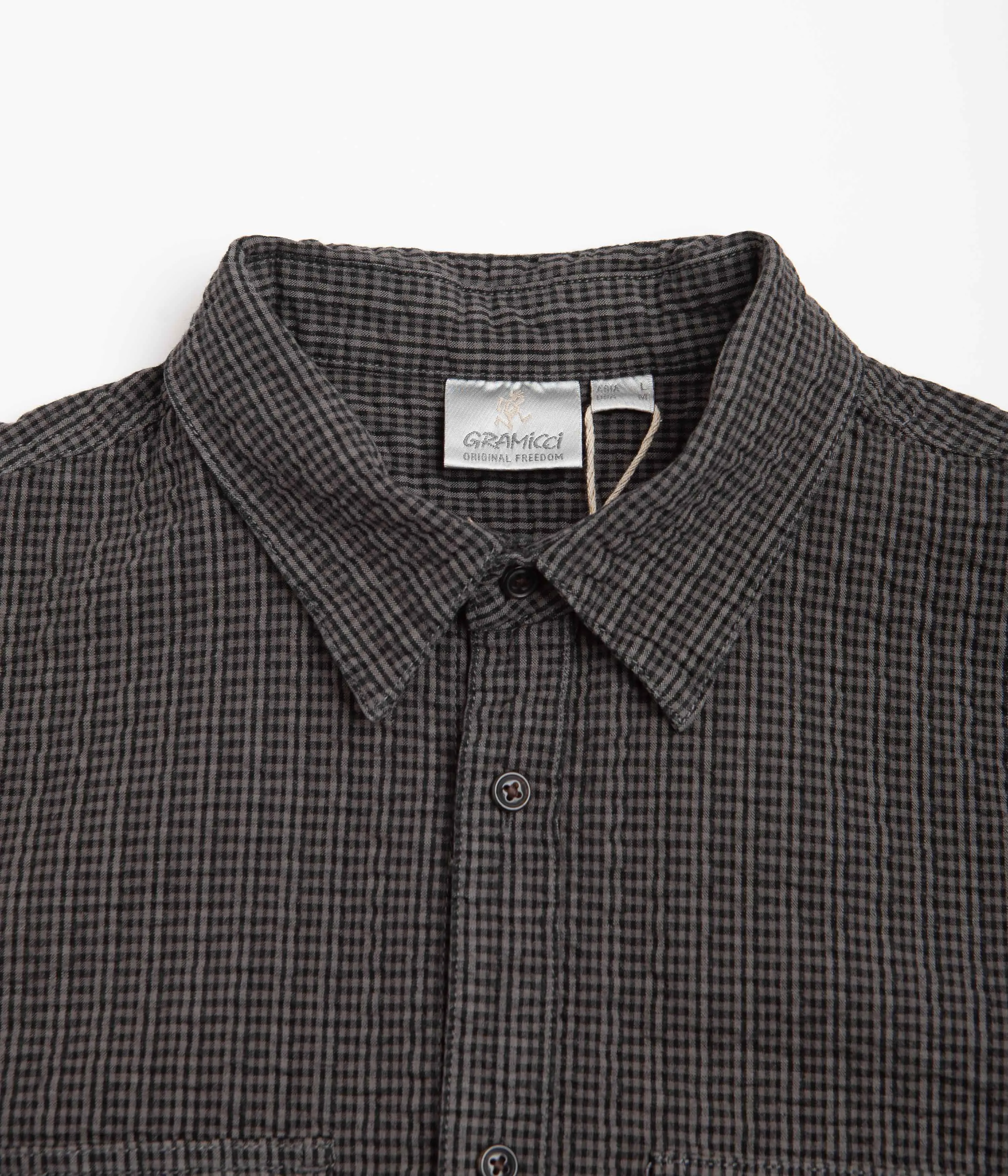 Gramicci OG Seersucker Canyon Shirt - Deep Grey Garment Dyed