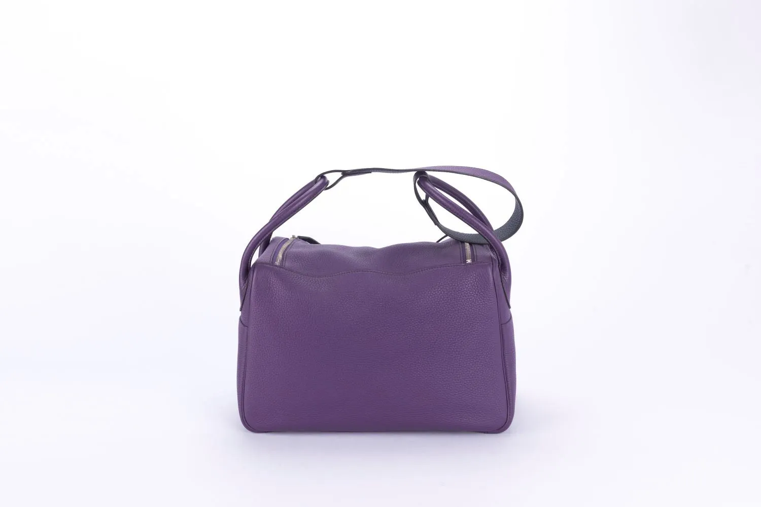 Hermes Lindy 34 Cassis Color with Blue Interior, Stamp P with Dust Cover