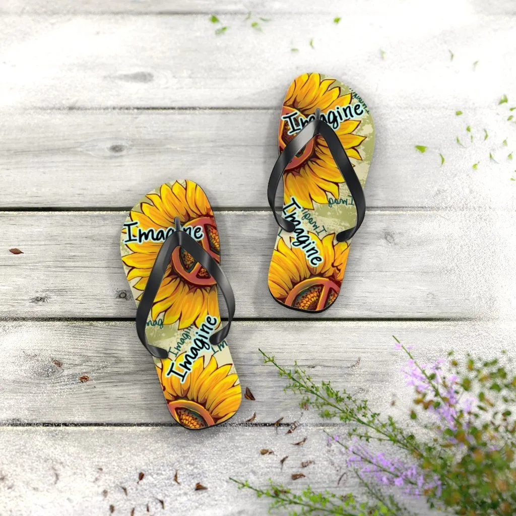 Imagine - Sunflower - Unisex Flip Flops