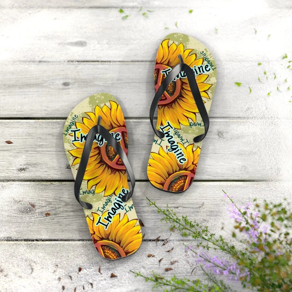 Imagine - Sunflower - Unisex Flip Flops