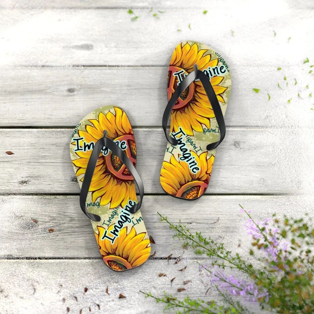 Imagine - Sunflower - Unisex Flip Flops