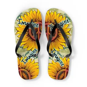 Imagine - Sunflower - Unisex Flip Flops