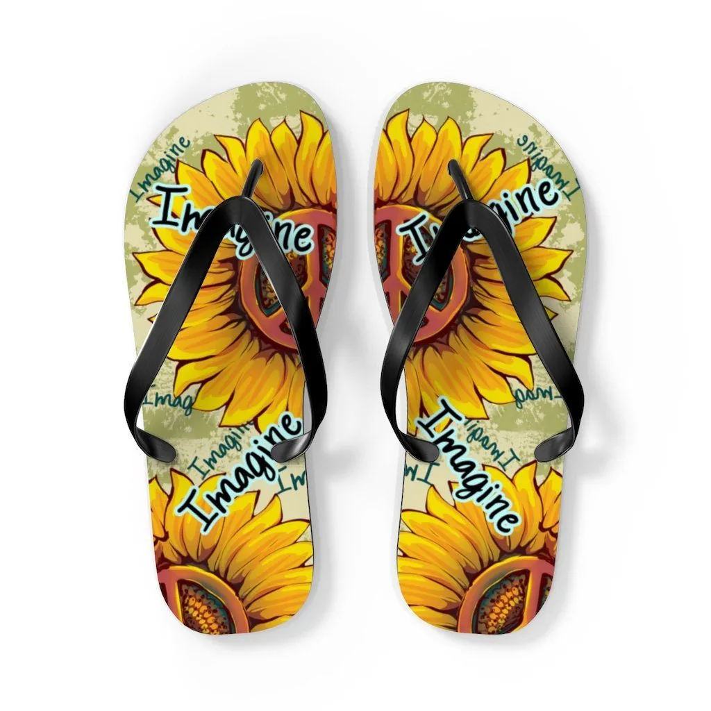 Imagine - Sunflower - Unisex Flip Flops