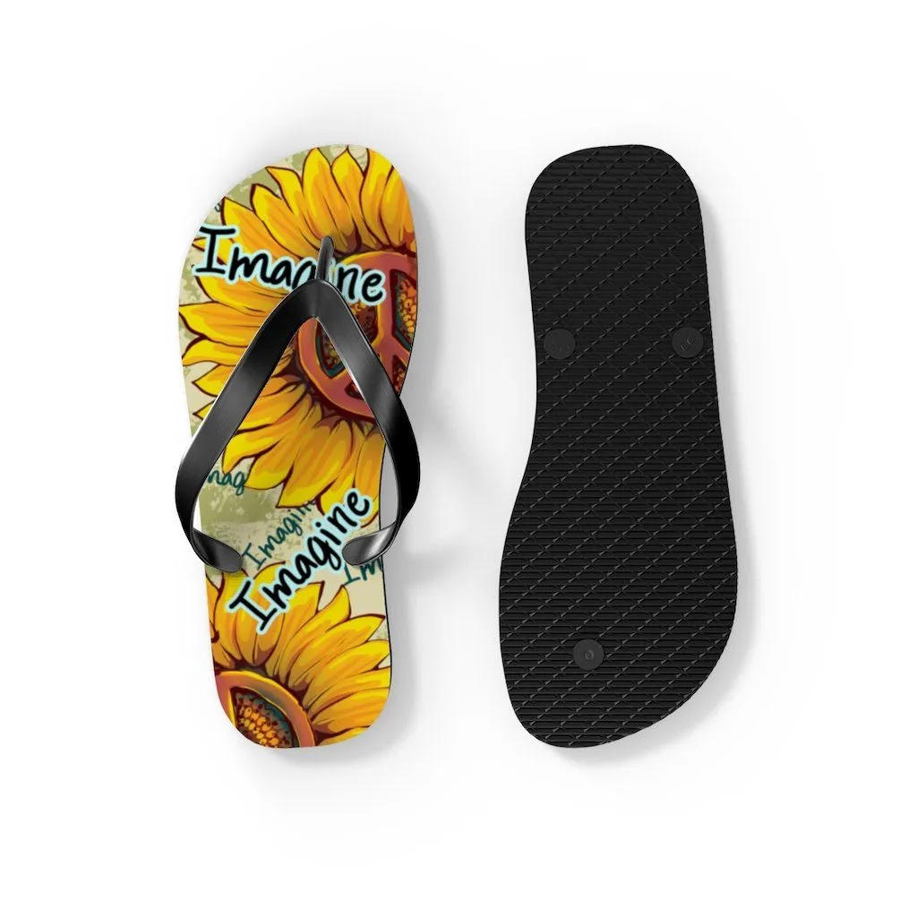 Imagine - Sunflower - Unisex Flip Flops