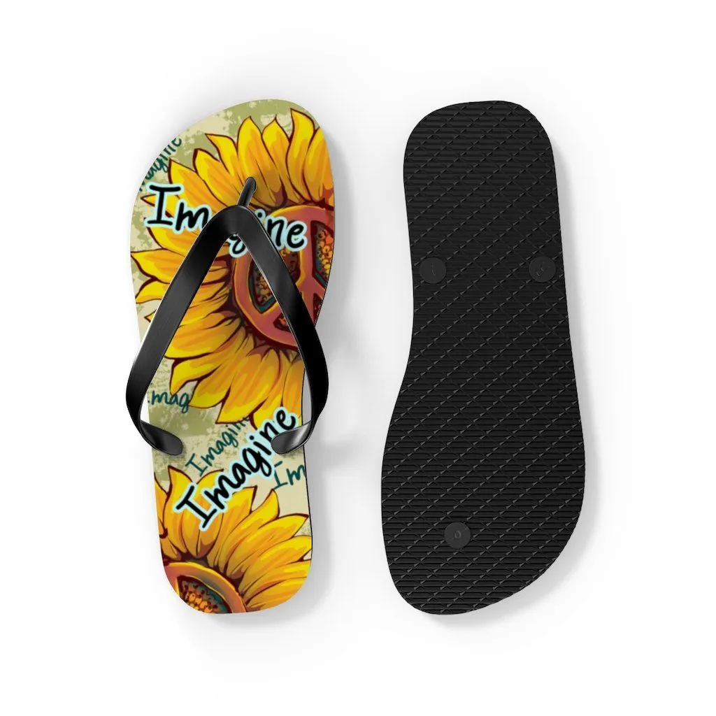 Imagine - Sunflower - Unisex Flip Flops