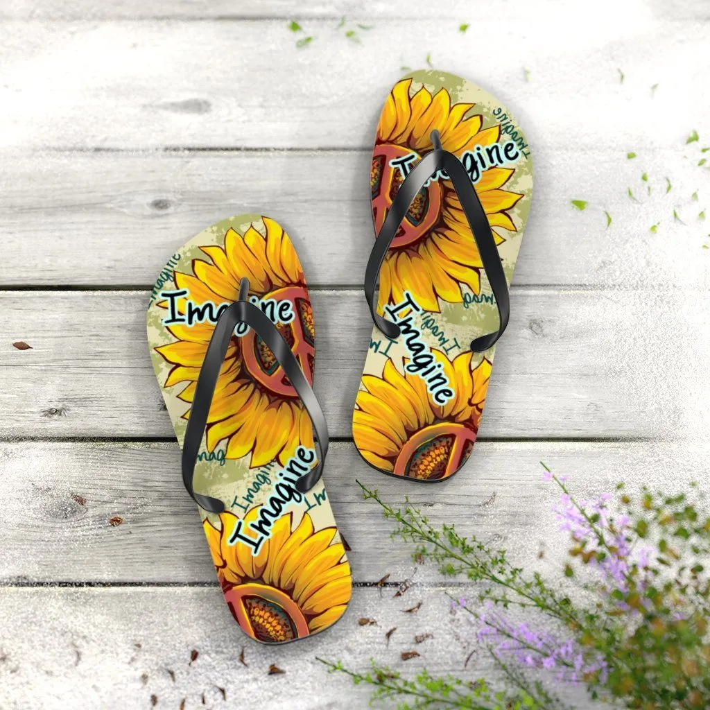 Imagine - Sunflower - Unisex Flip Flops