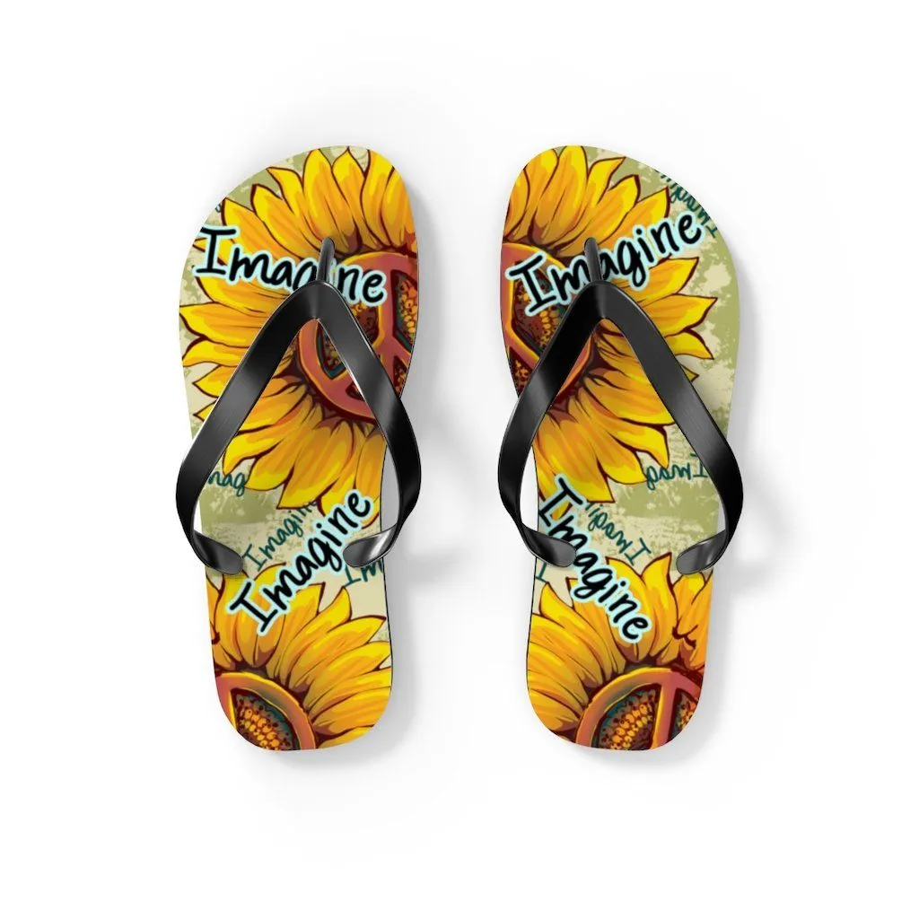 Imagine - Sunflower - Unisex Flip Flops