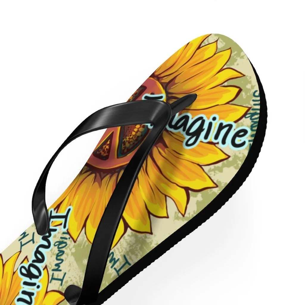 Imagine - Sunflower - Unisex Flip Flops