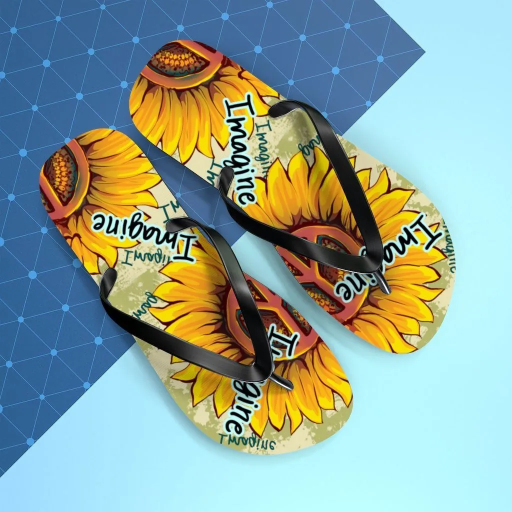 Imagine - Sunflower - Unisex Flip Flops