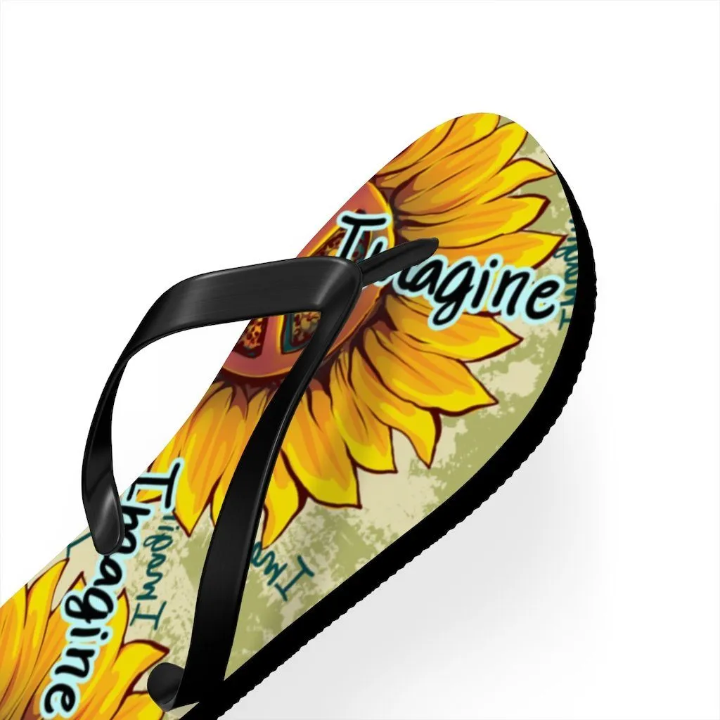 Imagine - Sunflower - Unisex Flip Flops