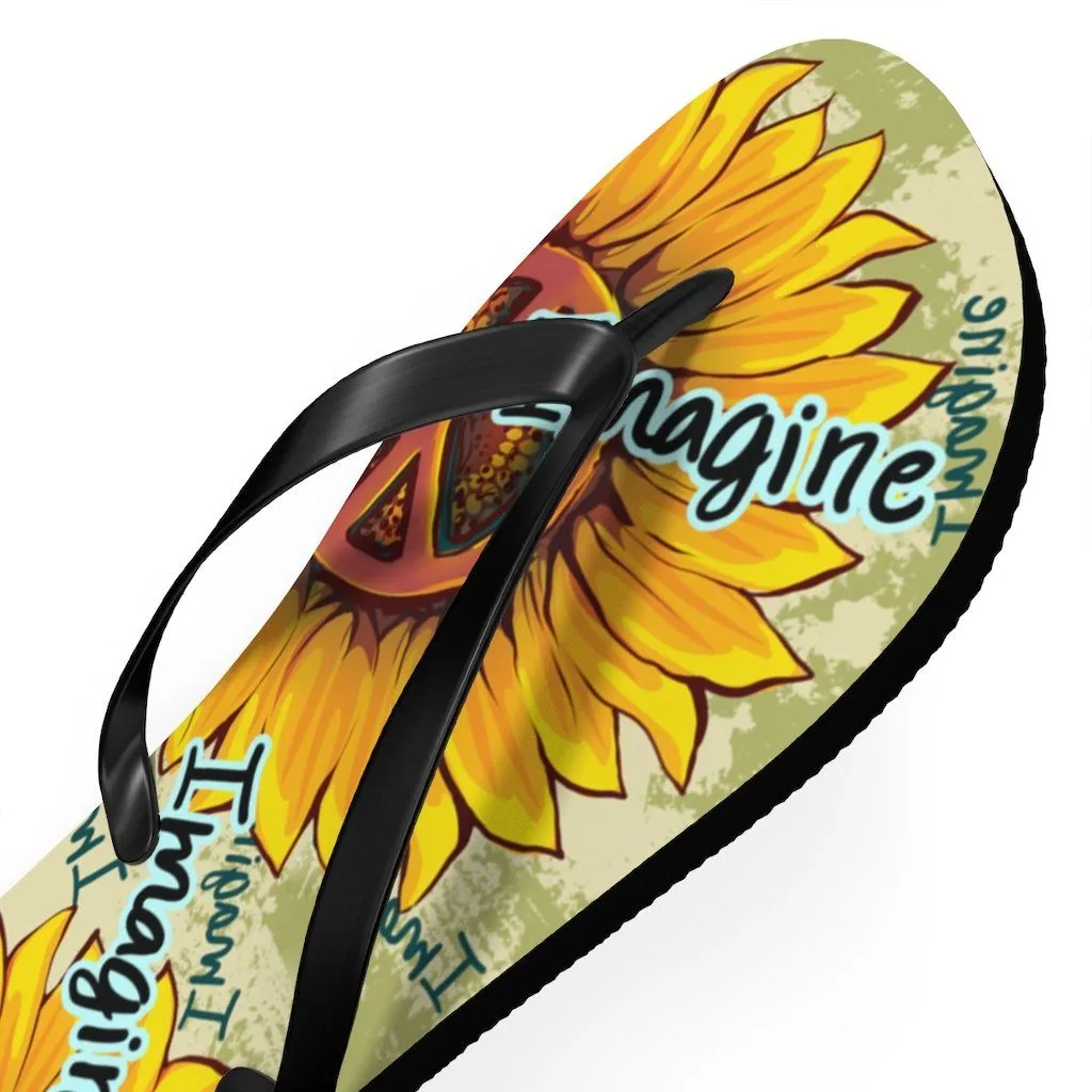 Imagine - Sunflower - Unisex Flip Flops