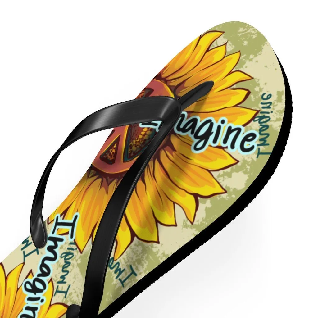 Imagine - Sunflower - Unisex Flip Flops