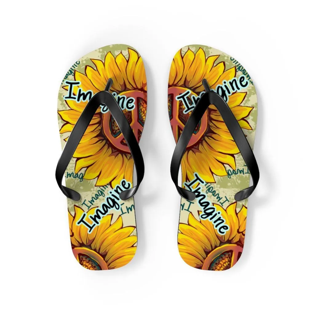 Imagine - Sunflower - Unisex Flip Flops