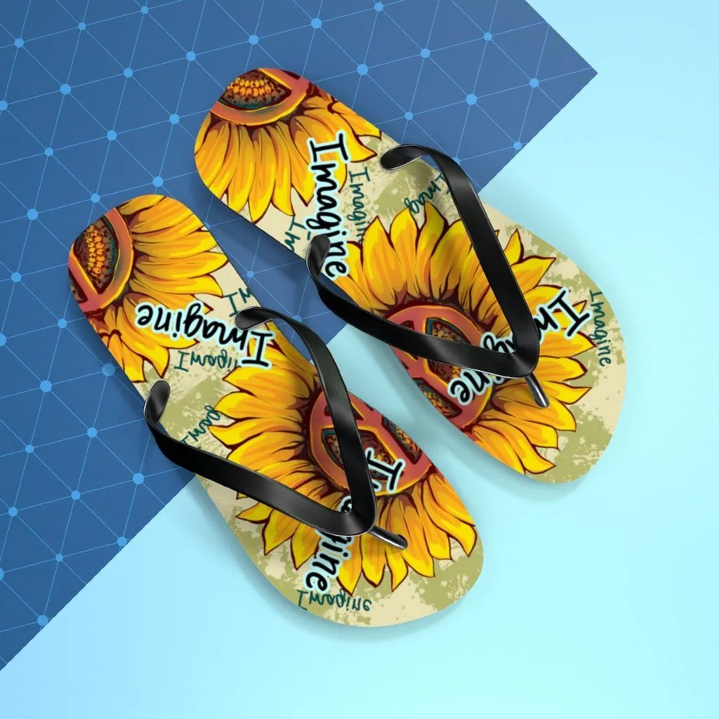 Imagine - Sunflower - Unisex Flip Flops