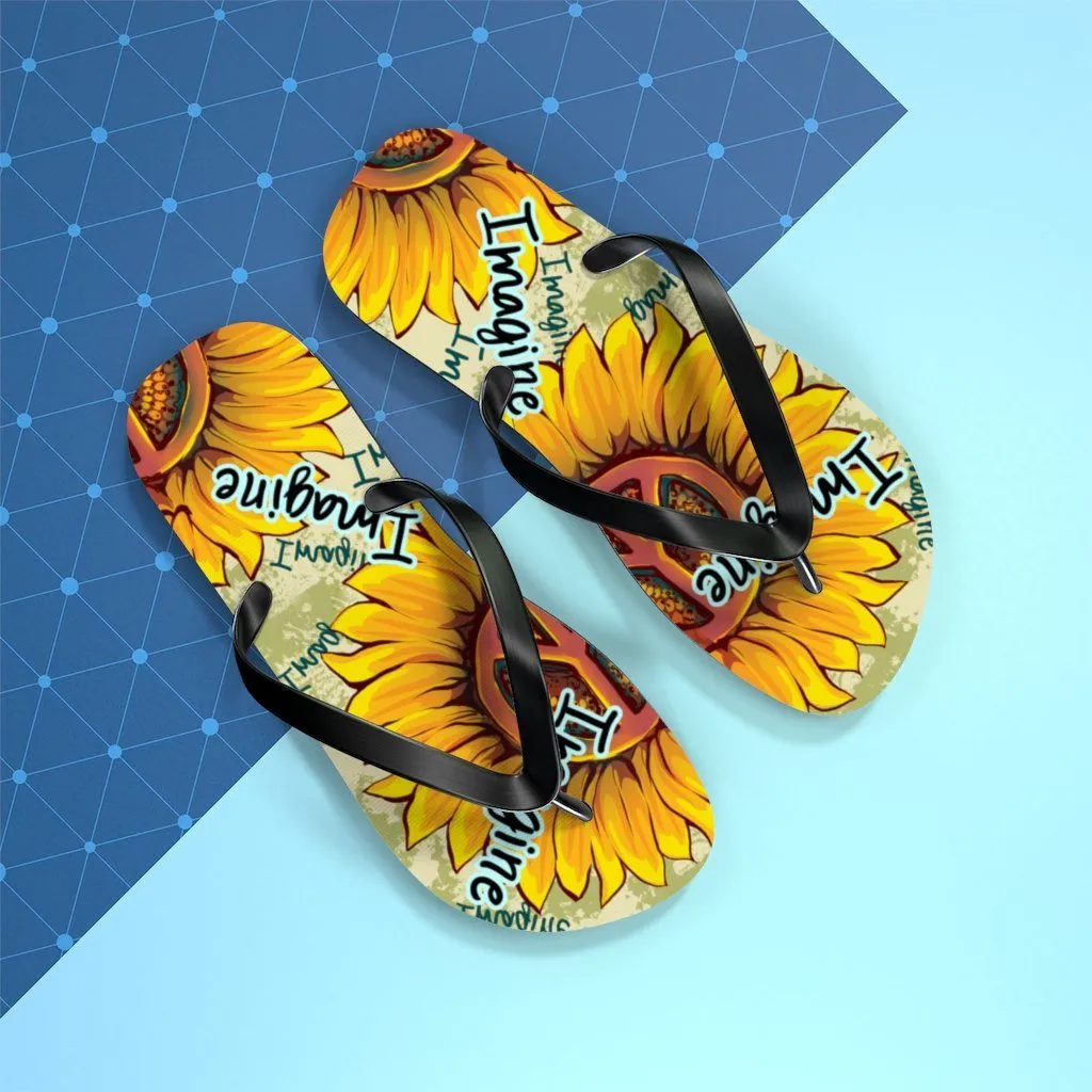 Imagine - Sunflower - Unisex Flip Flops