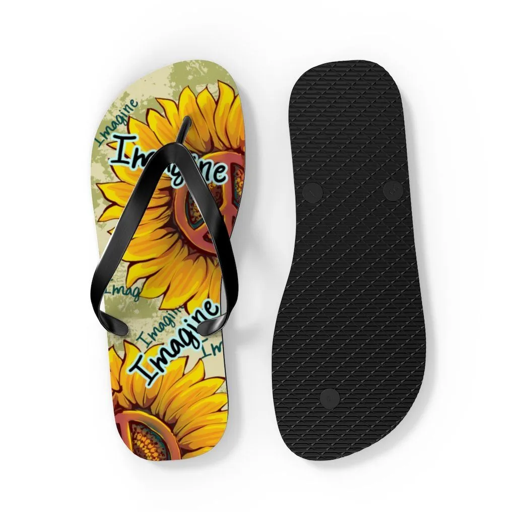 Imagine - Sunflower - Unisex Flip Flops