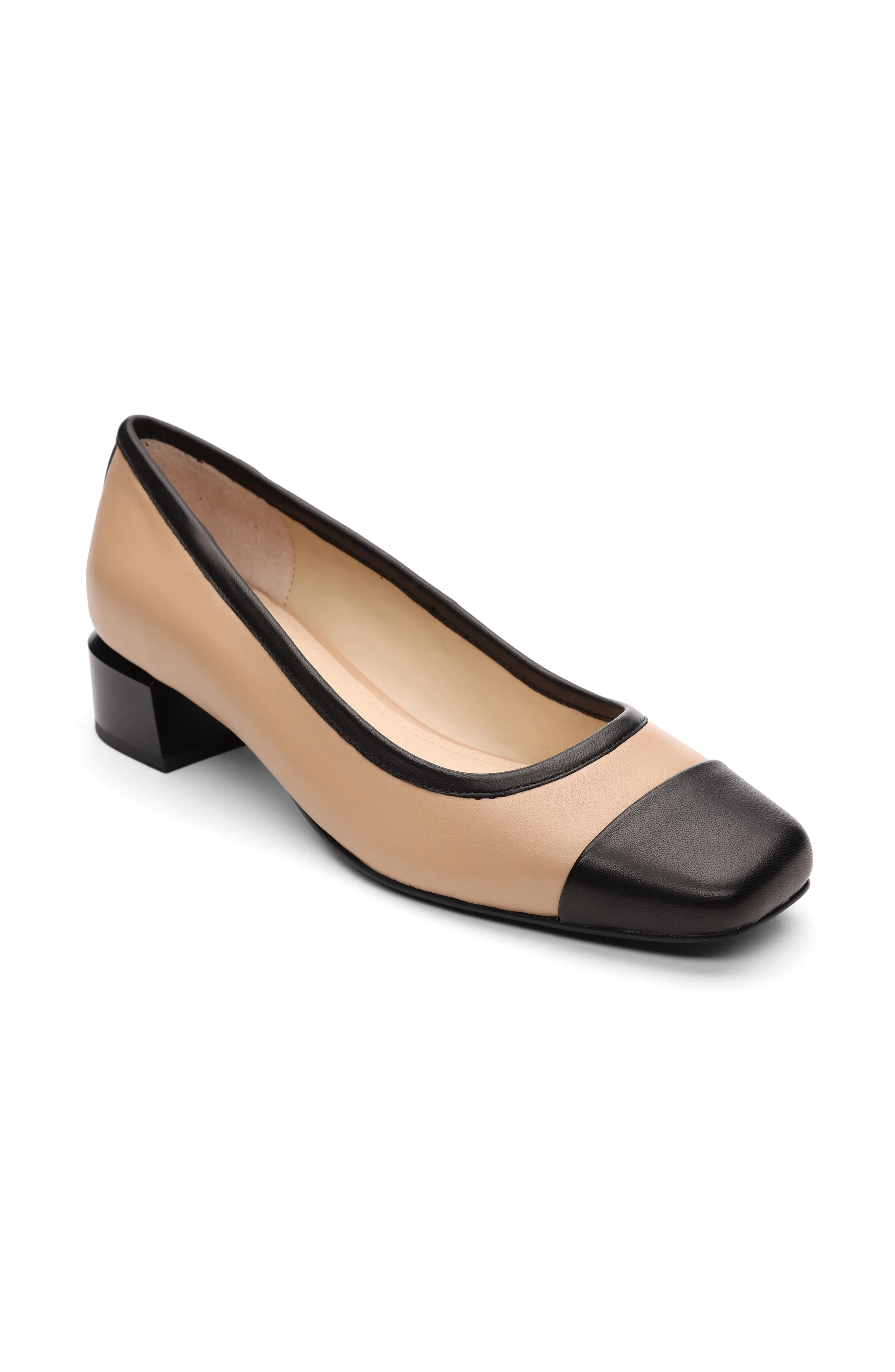 IRVINE ROUNDED TOE SLIP ON WITH BLOCK HEEL